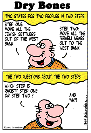 kirschen, dry bones, dry bones cartoon,Israel, west bank, settlers, palestinians, occupation, jews, double standard, peace 