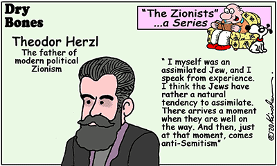 Dry Bones cartoon,pandemic, Zionists, Zionism, Herzl, assimilation, series,