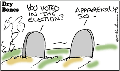 Dry Bones cartoon, America, 2020,Presidency, voter fraud,Election,Trump,