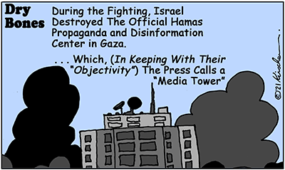 Dry Bones cartoon,donate,Missile Attack, Gaza,media tower, media,
