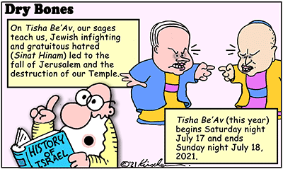Dry Bones cartoon,donate, Sinat Hinam,Jerusalem, Israel,Tisha Be'Av, Jews, 